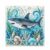 Ocean Theme Pearl Art DIY Kit, 8 Designs in 7.9 x 7.9 or 11.8 x 11.8 Inches, 3D Pearl Diamond Painting Craft with Beads and Tools for Adults, Beginners, Coastal Wall Decor(Shark M)
