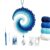 Ocean Wave Crochet Wind Spinner DIY Kit, Handmade Spiral Ocean Wave Crochet Craft Kit, Coastal Hanging Window Ornament for Beginners, Beach House Decor Gift (Set)