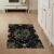 ODIKA 3’x5′ Charcoal Black Koi Fish Yin Yang Motif Washable Accent Rug