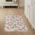 ODIKA 3’x5′ Cream White Koi Fish Lotus Flower Motif Washable Area Rug