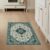 ODIKA 3’x5′ Green Navy Mint and Boho Square Washable Area Rug