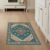 ODIKA 3’x5′ Teal Deep Boho Classroom Design Washable Accent Rug