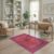 ODIKA 4’x6′ Coral Red Farmhouse Floral Design Washable Area Rug