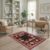 ODIKA 4’x6′ Cream Crimson Chalkboard Welcome Design Washable Area Rug