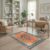 ODIKA 4’x6′ Orange Sunset Boho Diamond Pattern Washable Area Rug