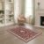ODIKA 4’x6′ Red Cream Burgundy Lion Floral Design Washable Area Rug