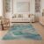 ODIKA 5’x7′ Teal Grey Aurora Swirl Abstract Watercolor Washable Area Rug