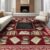 ODIKA 6’x9′ Cream Crimson Chalkboard Welcome Design Washable Area Rug