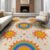 ODIKA 6’x9′ Multicolor Boho Classroom Sunset Rainbow Washable Area Rug