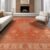 ODIKA 6’x9′ Orange Sunset Boho Medallion Design Washable Area Rug