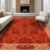 ODIKA 6’x9′ Orange Sunset Farmhouse Floral Washable Area Rug