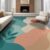 ODIKA 8’x10′ Teal Coral Waves and Serene Sunset Design Washable Area Rug