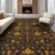 ODIKA 8’x10′ Yellow Golden Interstellar Design Washable Area Rug