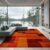 ODIKA 9’x12′ Orange Red Modern Abstract Geometric Block Washable Area Rug