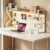 OECETCAWKD 2/3 Tiger Desktop Bookshelf Organizer,Metal Desk Hutch Storage with Pegboard