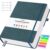 OFFIGIFT Graph Paper Notebook, 312 Numbered Pages A5 Hardcover Leather Journal, 100gsm No Bleed Grid Paper Notebook with Index Pages, Grid Notebook for Graphing Notes Math, 5.75″ x 8.38″, Grey Blue