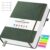 OFFIGIFT Graph Paper Notebook, 312 Numbered Pages Large A5 Hardcover Leather Journal, 100gsm No Bleed Grid Paper Notebook with Index Pages, Grid Notebook for Graphing Notes Math, 5.75″ x 8.38″, Green