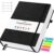 OFFIGIFT Graph Paper Notebook, 312 Numbered Pages Large A5 Hardcover Leather Journal, 100gsm No Bleed Grid Paper Notebook with Index Pages, Grid Notebook for Graphing Notes Math, 5.75″ x 8.38″, Black