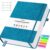 OFFIGIFT Graph Paper Notebook, 312 Numbered Pages Large A5 Hardcover Leather Journal, 100gsm No Bleed Grid Paper Notebook with Index Pages, Grid Notebook for Graphing Notes Math, 5.75″ x 8.38″, Blue