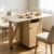 OFLILAK Folding Dining Table, Drop Leaf Kitchen Island with Storage
