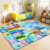 OGPJKEQR Kids Rug for Playroom Bedroom, 2.5×4 Feet Educational ABC Area Rug for Classroom Nursery, Non-Slip Alphabet Learning Carpet with Numbers Animals Seasons Fruits, Blue Toddler Floor Mat
