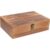 OHPHCALL Small Wooden Ring Storage Box Coffee Wood and Iron Treasure Box