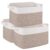 OIAHOMY 3 Pack Storage Baskets for Organizing, 13”X9.85”X8.7” Storage Bins,Woven Basket with Handles, Toy Storage Bin,Stylish Room Decor Basket, white & Brown variegated