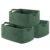 OIAHOMY Cotton Rope Woven Baskets for Storage, Nursery Rectangle Storage Basket with Handles for Shelves, Pack of 3, Green