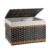 OIAHOMY Storage Basket with Lid, 27.7 Gallon (105L) Blanket Basket with Removable Liner Bag, Synthetic Wicker Hamper with Handle, Foldable, Hamper for Living Room, Brown