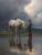 Oil Painting Cowboy with White Horse Reflection in River Dramatic Sky Wooden Jigsaw Puzzle 1000 Pieces for Adults Perfect Brain Teaser Gift Horse Lovers