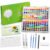 OKSON 168 Colors Watercolor Paint Set with Painting Book, 2 Water Brush Pens, 3 Paint Brushes, Pencil, Sharpener, Sponge and Color Chart, Portable Watercolor Kit for Adults, Beginners and Kids
