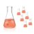 Okulab Conical Flask Set, Glass Erlenmeyer Flasks, 6pcs of Vol.50ml, Borosilicate 3.3 Glass Material with Printed Graduation.EFNG50A6