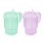 Olababy Clear Sense Silicone Tumbler with Handle & Straw 11 oz, Toddler & Kids Spill Proof Sippy Cup, Leak Resistant, BPA Free Baby Cup, Cupholder Compatible Travel Quencher (Mint/Lilac, 2 PK)