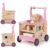 OLAKIDS Wooden Baby Walker, Activity Center Push Walking Toy with Wheels, Montessori Rattan Doll Stroller for Boys Girls Babies 12-36 Months