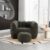 Olive Green Bean Bag Chair with Footstool 41 Inch Chenille Foam Sofa