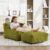 Olive Green Big Bean Bag Chair for Adults with Ottoman