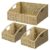 Ollieroo Rattan Storage Baskets, Handwoven Wicker Storage Bins with Built-in Handles, Storage Container Baskets for Shelves, Bedroom, Bathroom, Laundry Room or Kitchen(Green)