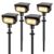 Ollny Solar Spot Lights Outdoor Waterproof, Robot-Style 360° Rotatable Solar Powered Spotlights,Wireless Landscape Lighting with Ground Stakes, Wall Mount for Yard Garden Patio 4 Pack Warm White