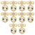 OLYCRAFT 10Pcs Usher Badge for Church Reusable Church Usher Badges Pin-Backed Churches Leadership Badge Round Welcome Badges with Handshake Design Gold Ushers Pins Multipack for Ushers Uniforms