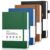 OMEYA A5 Graph Paper Notebooks: 4 Pack, Leather Hardcover, 100 GSM Paper