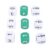 Omquot 30pcs Durable 6 Sided White Green Numeric Dice Set for Math Games Classroom Education