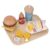 Omquot Fast Food Wooden Game Burger Game Realistic Cooking Toy for Kids Tray and Accessories