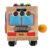 Omquot Wooden Activity Cube, Sensory Toy for Developmental Playtime, Educational Bus Design, Made of High-Quality Pine Wood