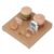 Omquot Wooden Coffee Cup Toy Set for Fantasy Game with Milk Cups, Spoons and Coffee Liquid for Children