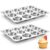 Onader Stainless Steel Muffin Pan Tin 12-Cup, 2 Pack Cupcake Pan for Baking