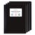 ONAVIA Plastic Composition Notebook College Ruled 4 Pack, 160 Pages, Black