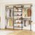 ONBRILL H3 Expandable Wall Mounted Closet System, 5.4FT-8.1FT Closet Organizer with 4 Telescopic Rods & 6 Wire Shelves, Industrial Pipe Clothing Rack for Walk-in & Reach-in Closet (Black)