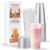 ONEYIM [25 Packs] 32 oz Disposable Cups with Lids and Jumbo Straws – Large Plastic Cups with Smoothie Boba Straws, Clear Cup for Ice Coffee, Smoothie, Bubble Tea, Milkshake, Slush