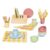 OOOK Wooden Play Dishes and Plates for Kids Kitchen Set, 25 PCS Wooden Play Kitchen Accessories, Pretend Montessori Kids Pots and Pans Playset for 3+ Toddlers