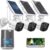 OOSSXX (2026 New) Solar Wireless Security Camera System, 4MP 3-Cam Kit with 4CH NVR, 2.4/5.8GHz Dual WiFi, 55% Longer Range Dual Antennas, 130° Wide Angle, No Fee App, IP65